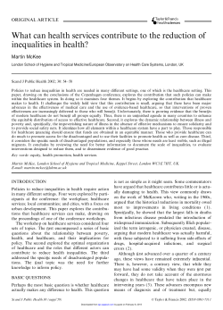 What can health services contribute to the reduction of inequalities