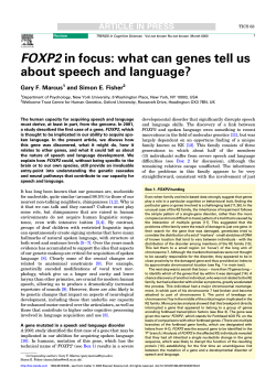 FOXP2 in focus: what can genes tell us about speech and language?
