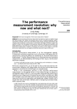 The performance measurement revolution: why now and