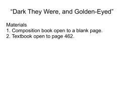 “Dark They Were, and Golden
