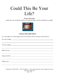 Could This Be YOUR LIFE - Career Equity Resource Center