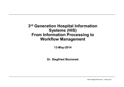 3rd Generation Hospital Information Systems (HIS) From Information