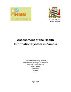 Assessment of the Health Information System in Zambia