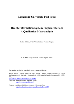 Health Information System Implementation: A