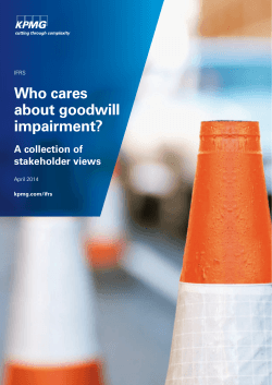 Who cares about goodwill impairment? (PDF 632KB)