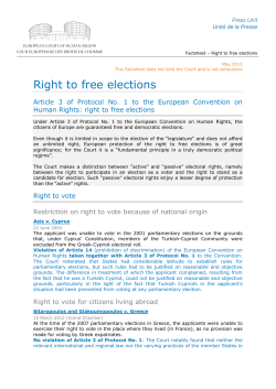 Factsheet – Right to free elections