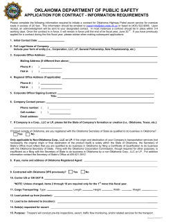 OHP Escort Contract - Oklahoma Department of Public Safety