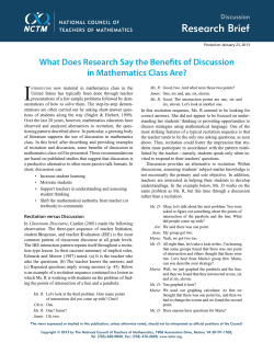 What does the Research say the benefits of Discussion in