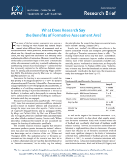What Does Research Say the Benefits of Formative Assessment Are?