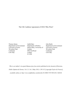 The UK Coalition Agreement of 2010: Who Won?