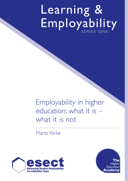 Employability in higher education: what it is – what it is not