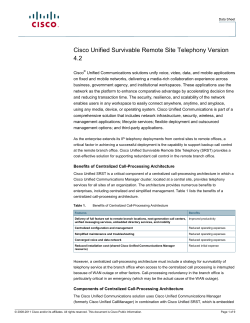 Cisco Unified Survivable Remote Site Telephony Version 4.2