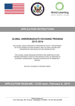 Global UGRAD Application Instructions 2015