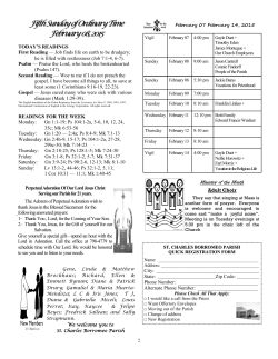 This week`s Church Bulletin