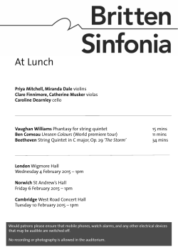 Programme Notes - Britten Sinfonia