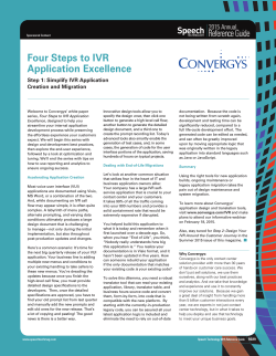 Four Steps to IVR Application Excellence