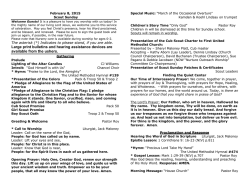 Large print bulletins and hearing assistance devices are available