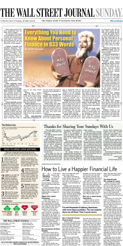 Page One - Wall Street Journal