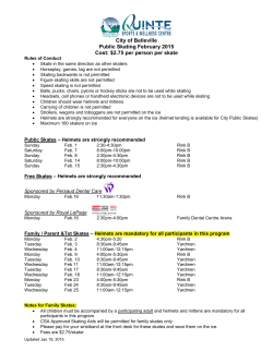 City of Belleville February 2015 Public Skating Schedule