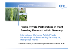 Public-Private-Partnerships in Plant Breeding Research