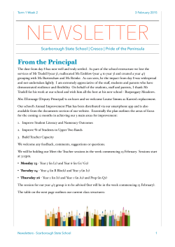 Current Newsletter - Scarborough State School