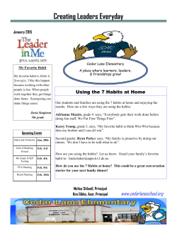 The CLE Newsletter - Cedar Lane Elementary