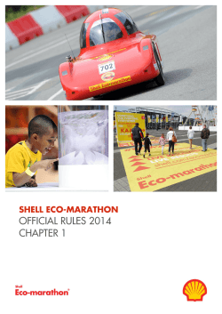 Shell Eco-marathon 2014 Global Rules