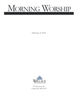 MORNING WORSHIP - Wallace Presbyterian Church