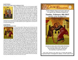 Weekly Bulletin - Holy Trinity Cathedral
