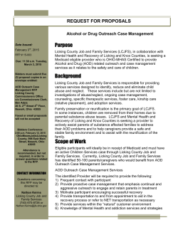 2015 Alcohol or Drug Outreach Case Management RFP