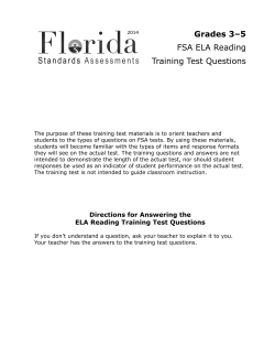 Grades 3–5 FSA ELA Reading Training Test Questions