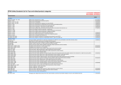 BTHA Standards List for Toys and related product categories