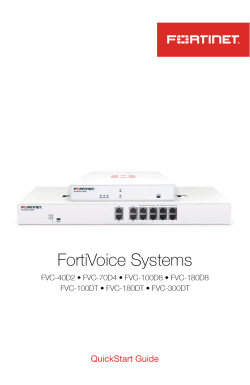FortiVoice Systems QuickStart Guide