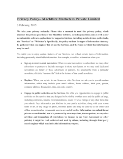 Privacy Policy– MachBizz Marketers Private Limited