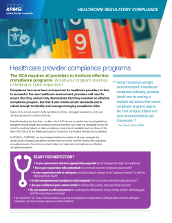 Healthcare provider compliance programs