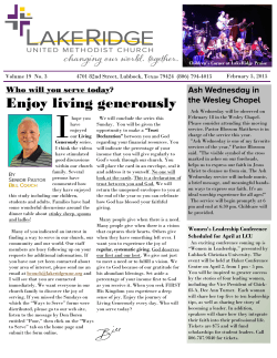 read newsletter - LakeRidge United Methodist Church