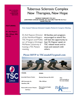 Tuberous Sclerosis Complex New Therapies, New Hope