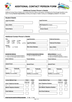 ADDITIONAL CONTACT PERSON FORM