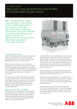 Product note High power 4-pole generators from 50 to