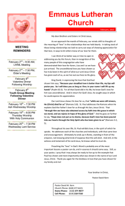February Newsletter - Emmaus Lutheran Church