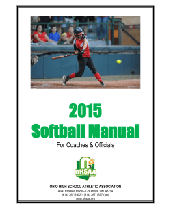 2015 Softball Manual - Ohio High School Athletic Association