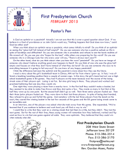 February 2015Newsletter - First Presbyterian Church