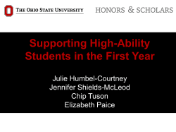 Supporting High-Ability Students in the First Year