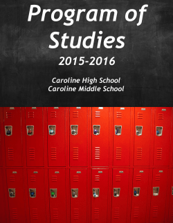 Program of Studies - Caroline High School