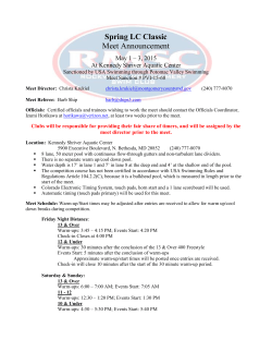Meet Announcement - Potomac Valley Swimming