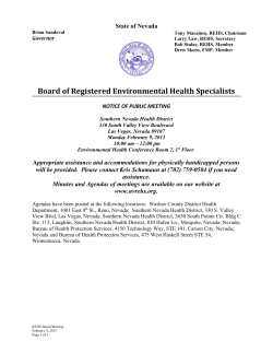 Agenda - Nevada Board of Registered Environmental Health