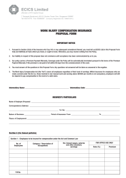 our Work Injury Compensation Insurance Proposal Form