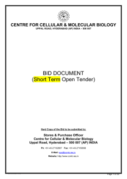BID DOCUMENT (Short Term Open Tender)