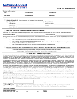 ACH/Checking Stop Payment Request Form