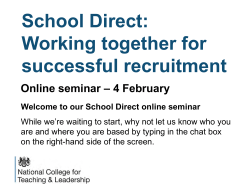 School Direct: Working together for successful recruitment